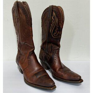 Ariat Women's Sz 7'5 Snip Toe Cowboy Boot Brown Leather Western Heritage